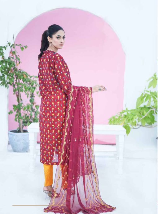 SANA SARA 3PC EMBROIDERED CAMBRIC WITH CUTWORK CHIFFON DUPATTA SERIES