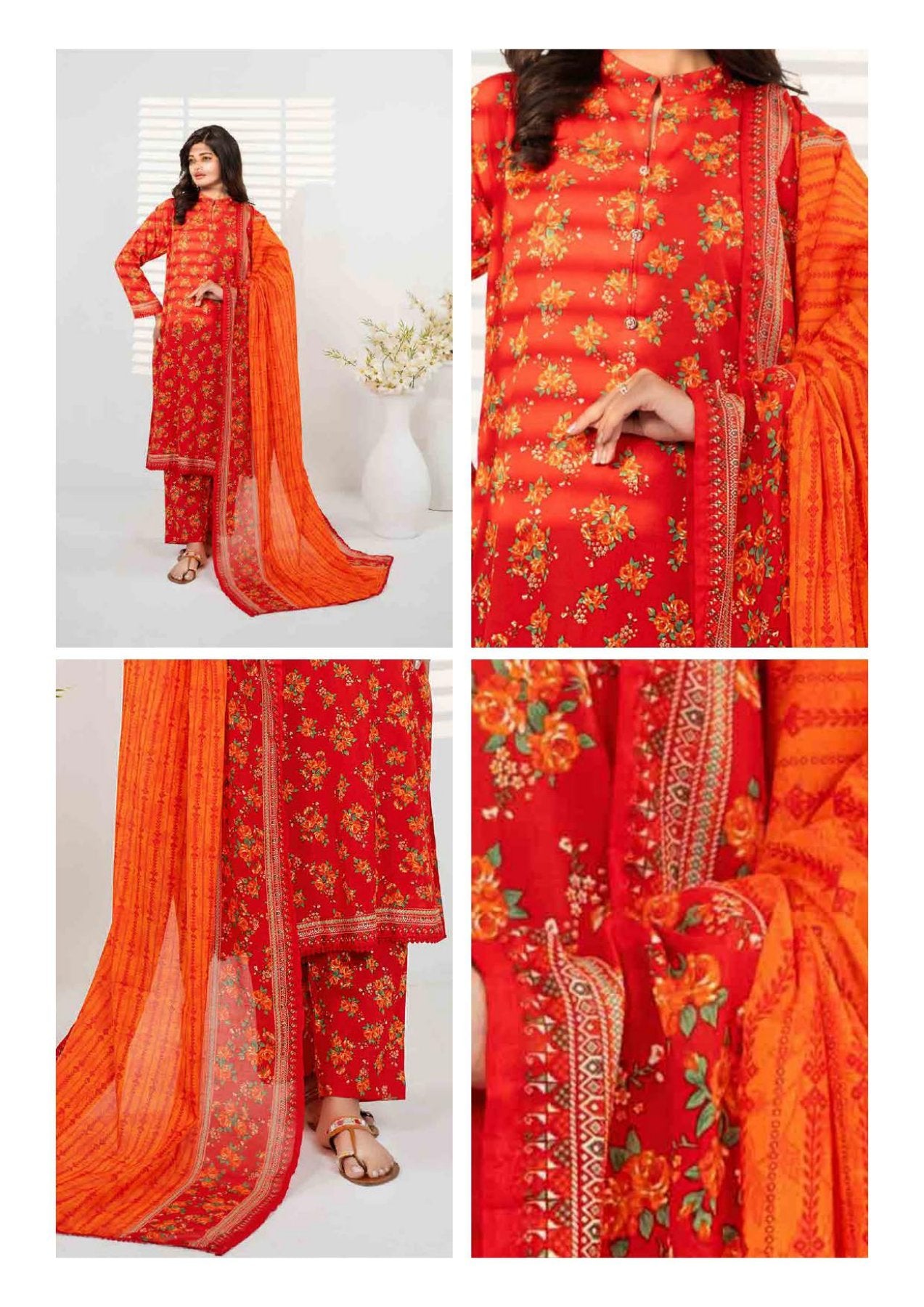 ZESH - Unstitched Same Print 3 Piece Lawn