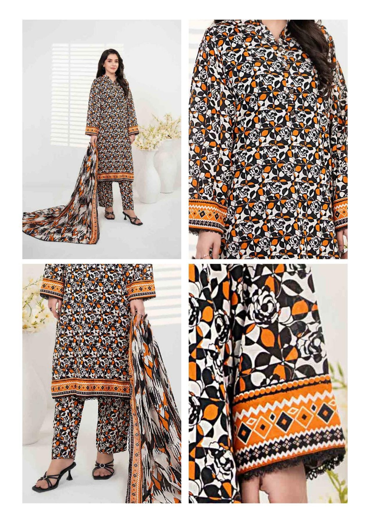 ZESH - Unstitched Same Print 3 Piece Lawn