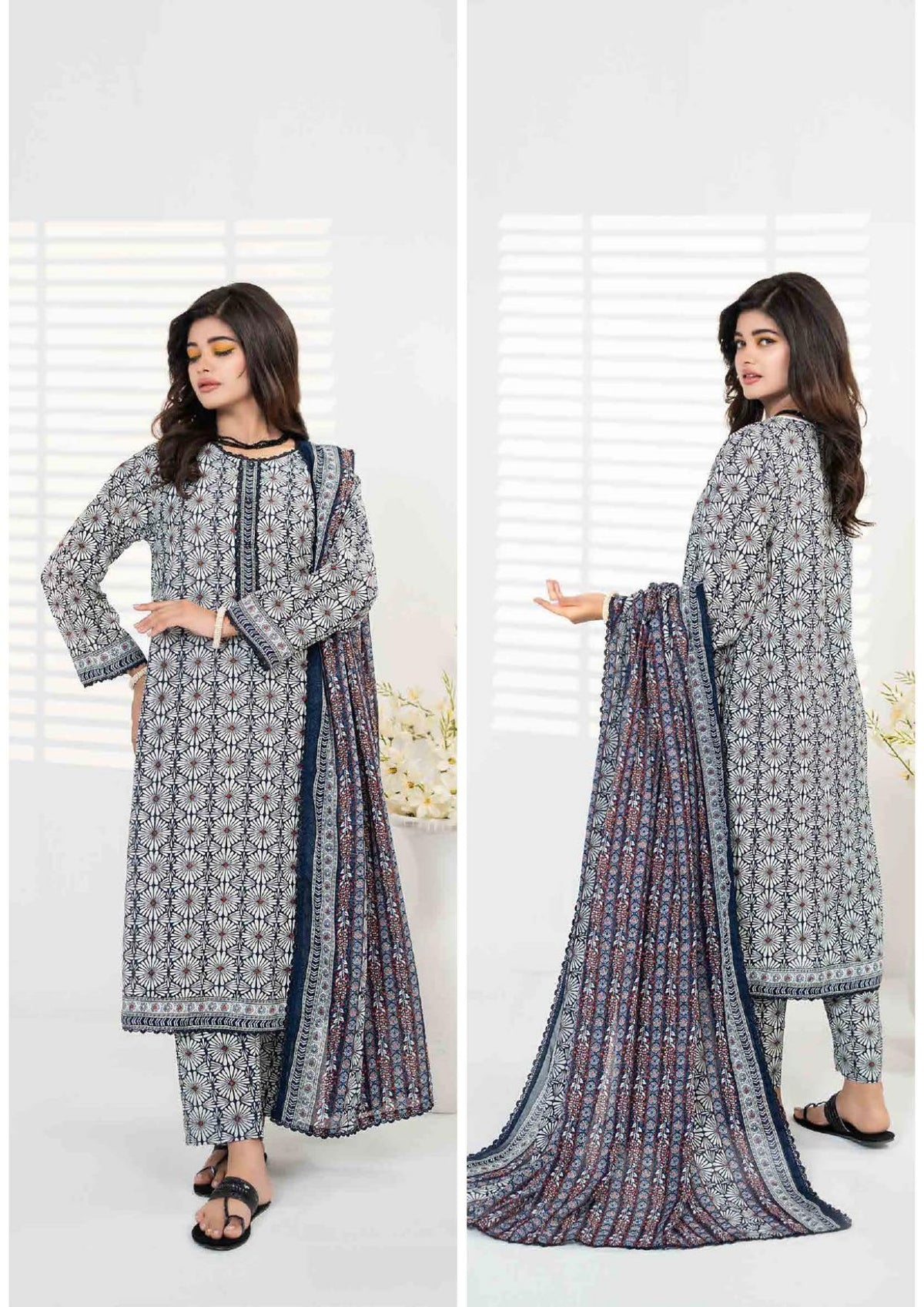 ZESH - Unstitched Same Print 3 Piece Lawn