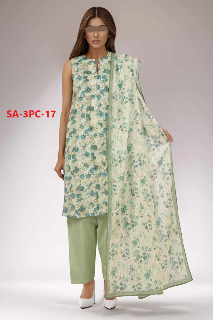 SAYA – Unstitched Printed Lawn 3 Piece