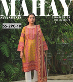 MAHAY SANA SAFINAZ - Unstitched Printed 2pc Lawn - Shirt Dupatta