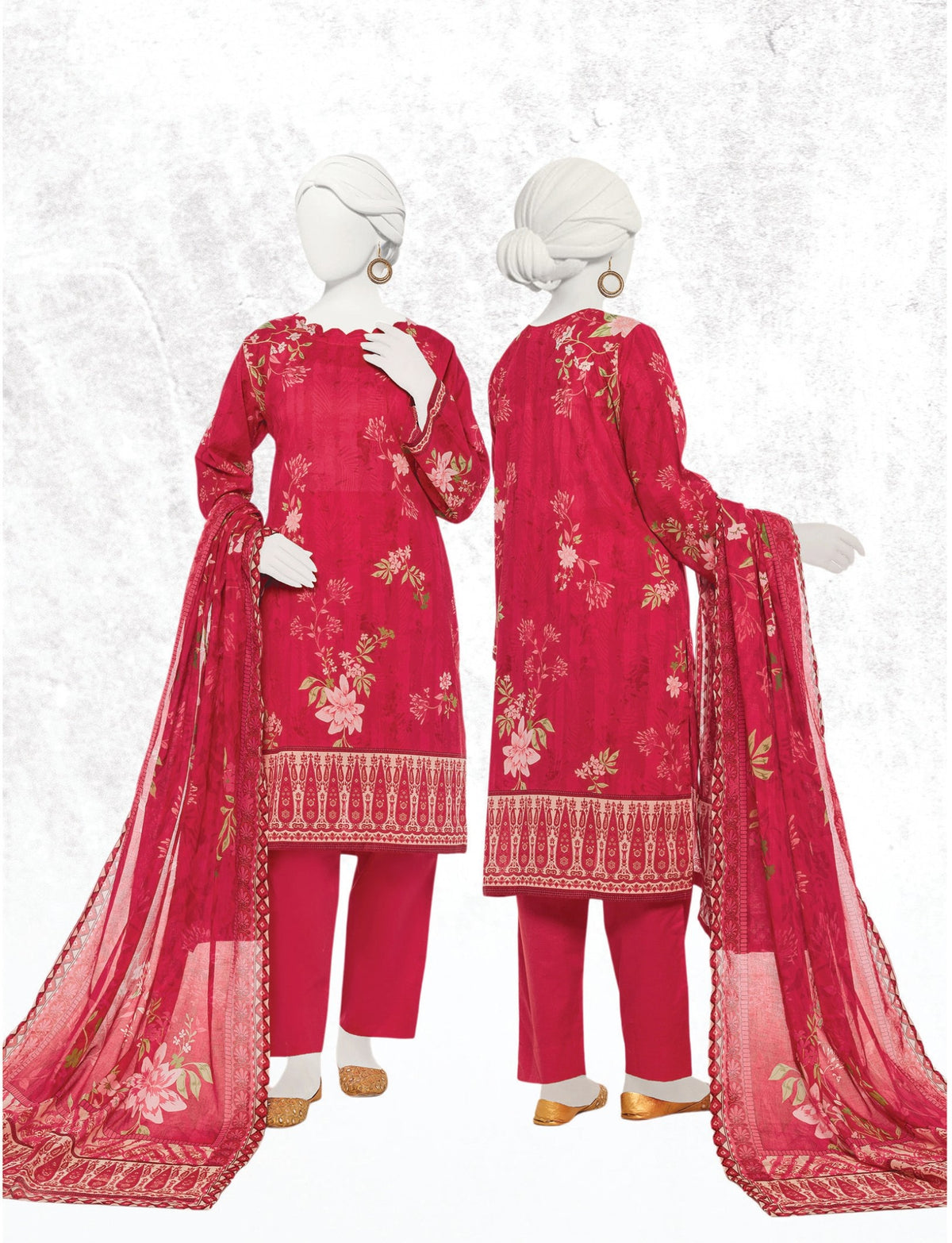 BAHAREH BY JUNAID JAMSHED -  Unstitched 3-Piece Lawn
