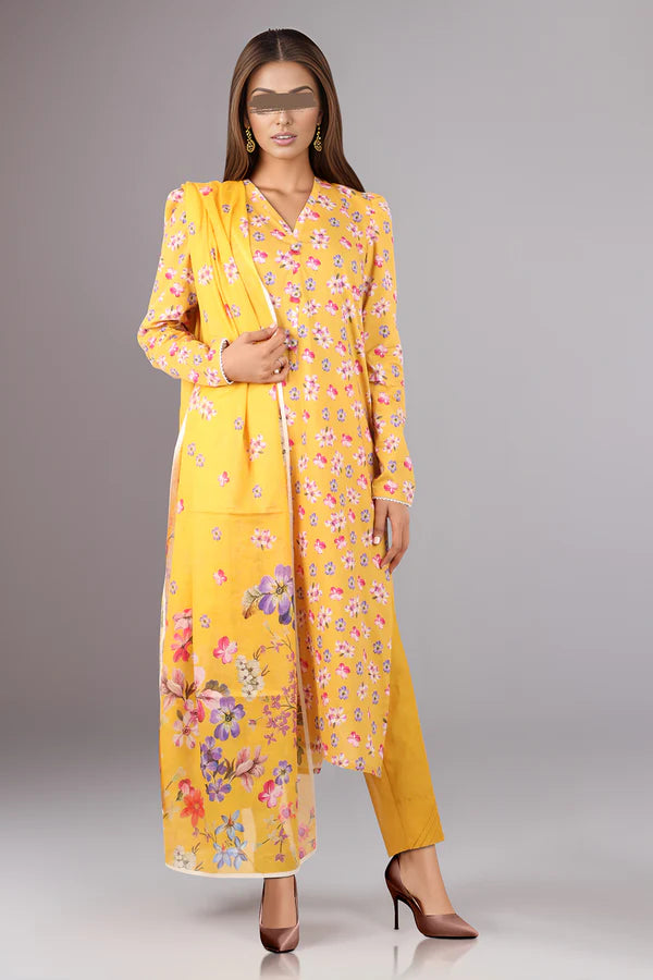 SAYA - Unstitched Printed Lawn 3 Piece