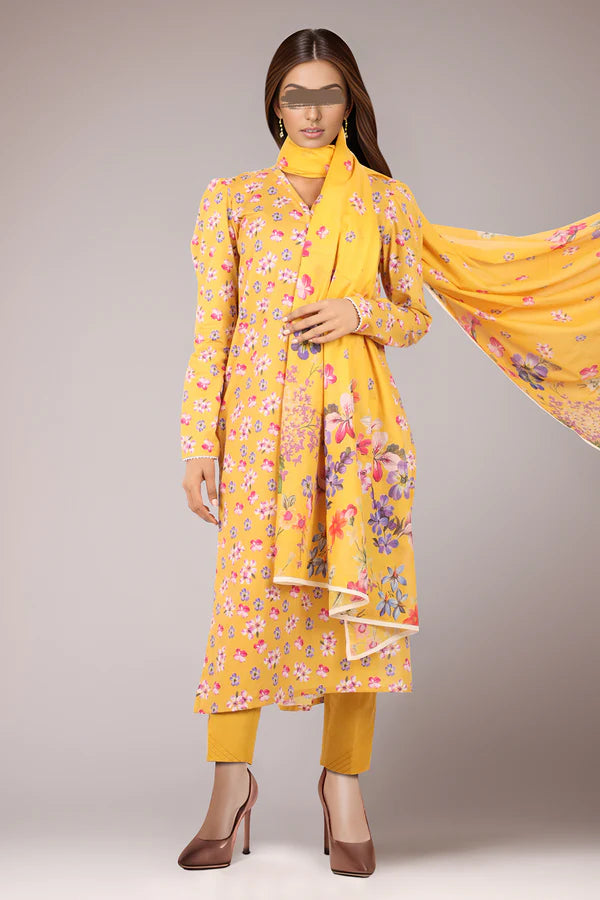 SAYA - Unstitched Printed Lawn 3 Piece