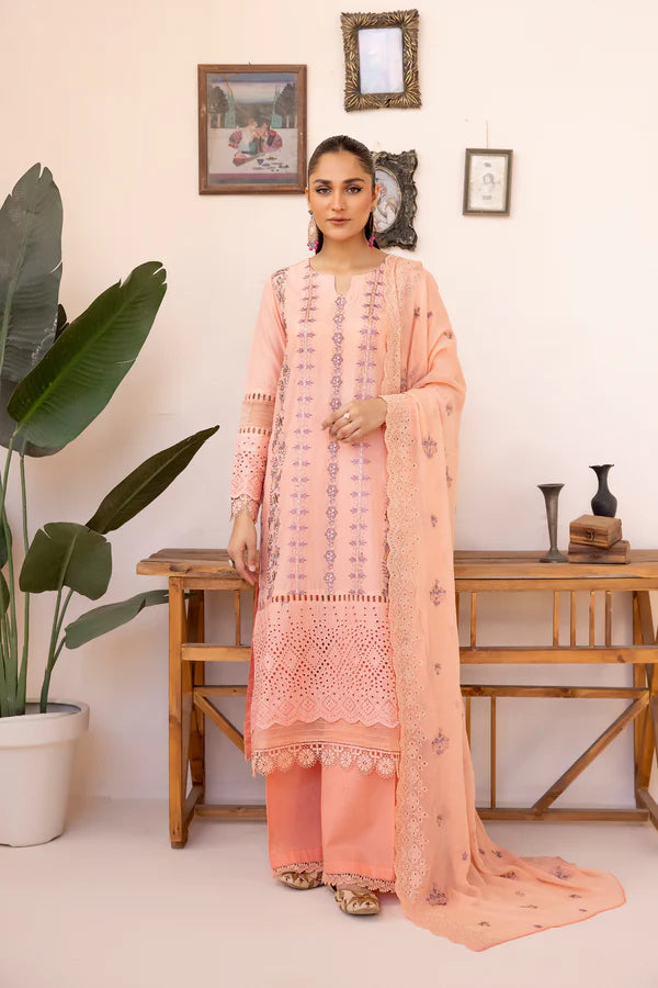 IZAR BY JOHRA 3PC LAWN EMBROIDERED & CHIKANKAR