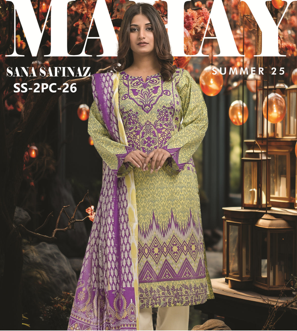 MAHAY BY SANA SAFINAZ 2PC LAWN SHIRT DUPATTA