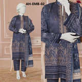 ALMEERAH - Unstitch Embroidery 3pc Lawn