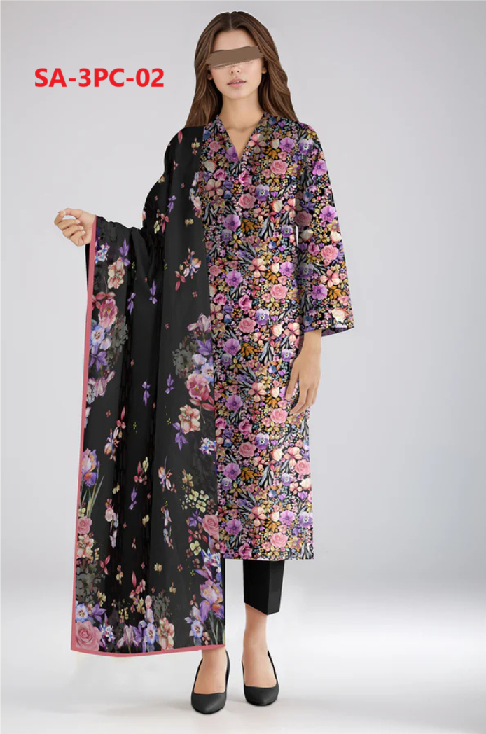 SAYA – Unstitched Printed Lawn 3 Piece