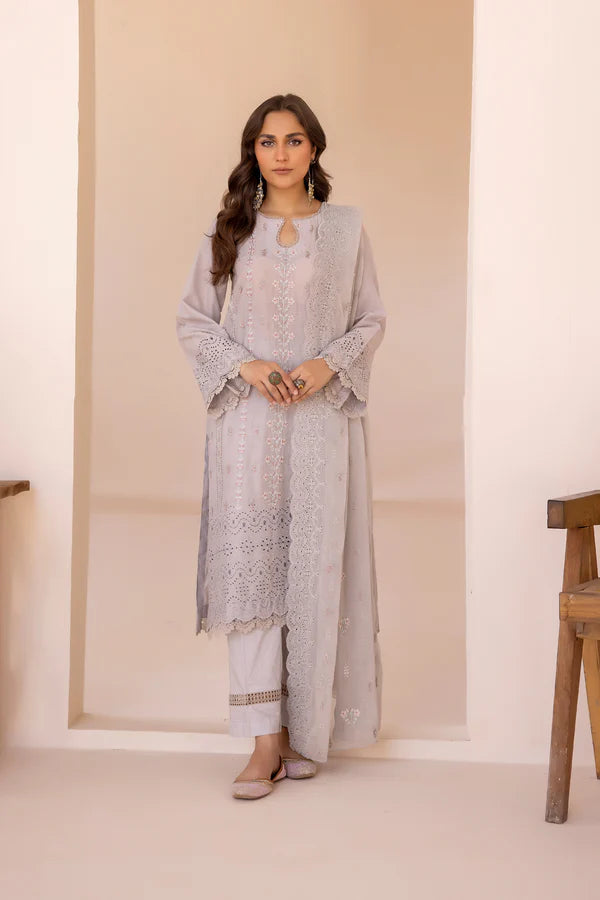 IZAR BY JOHRA 3PC LAWN EMBROIDERED & CHIKANKAR