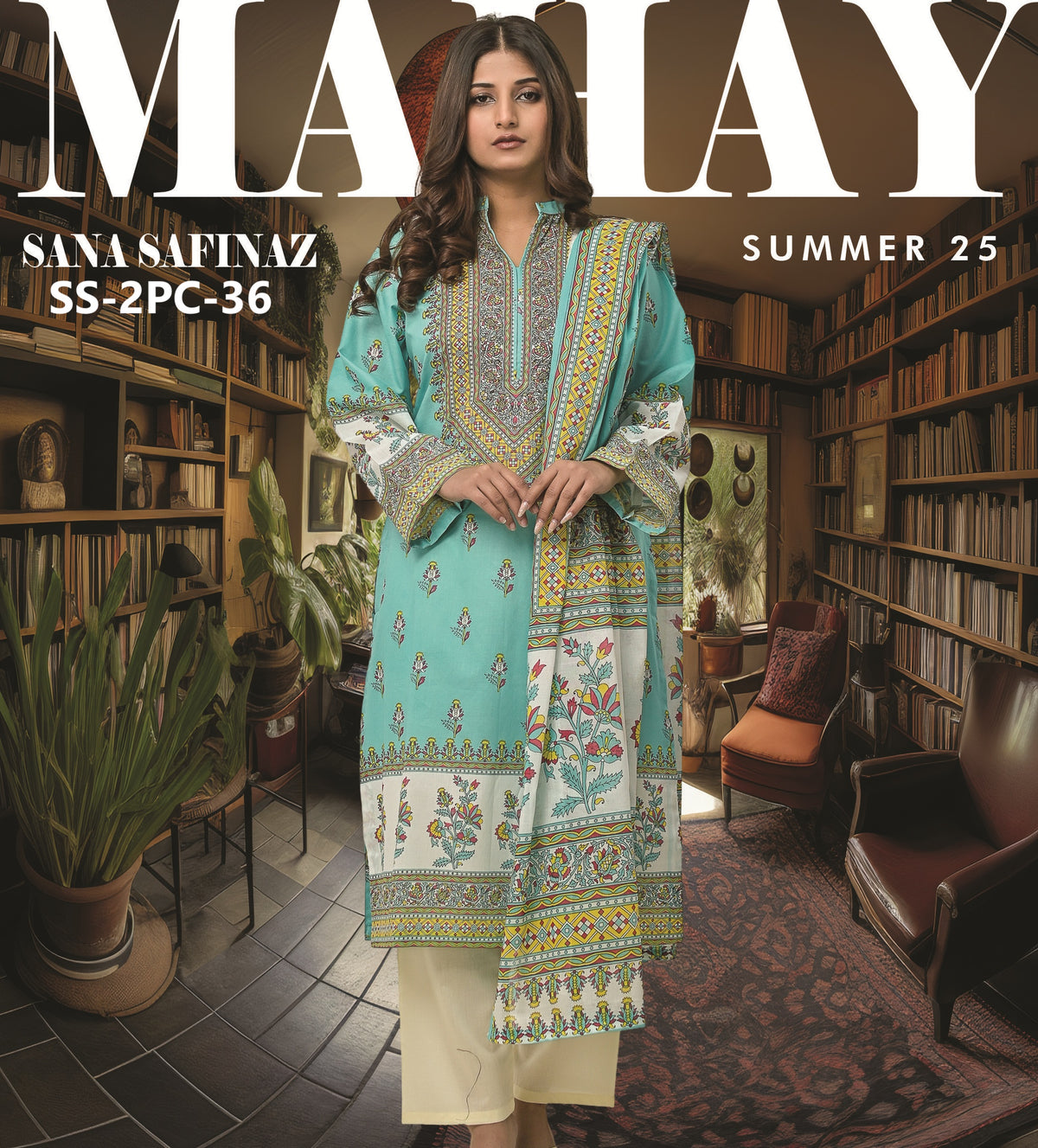 MAHAY BY SANA SAFINAZ 2PC LAWN SHIRT DUPATTA