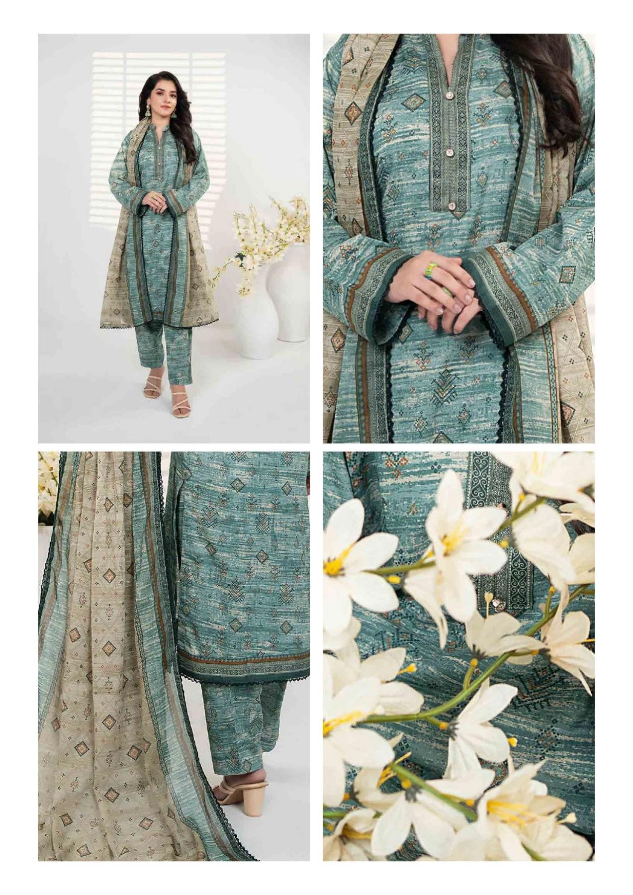 ZESH - Unstitched Same Print 3 Piece Lawn