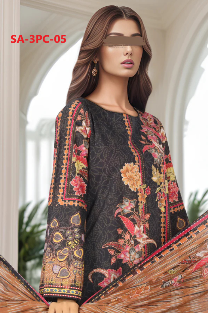 SAYA – Unstitched Printed Lawn 3 Piece