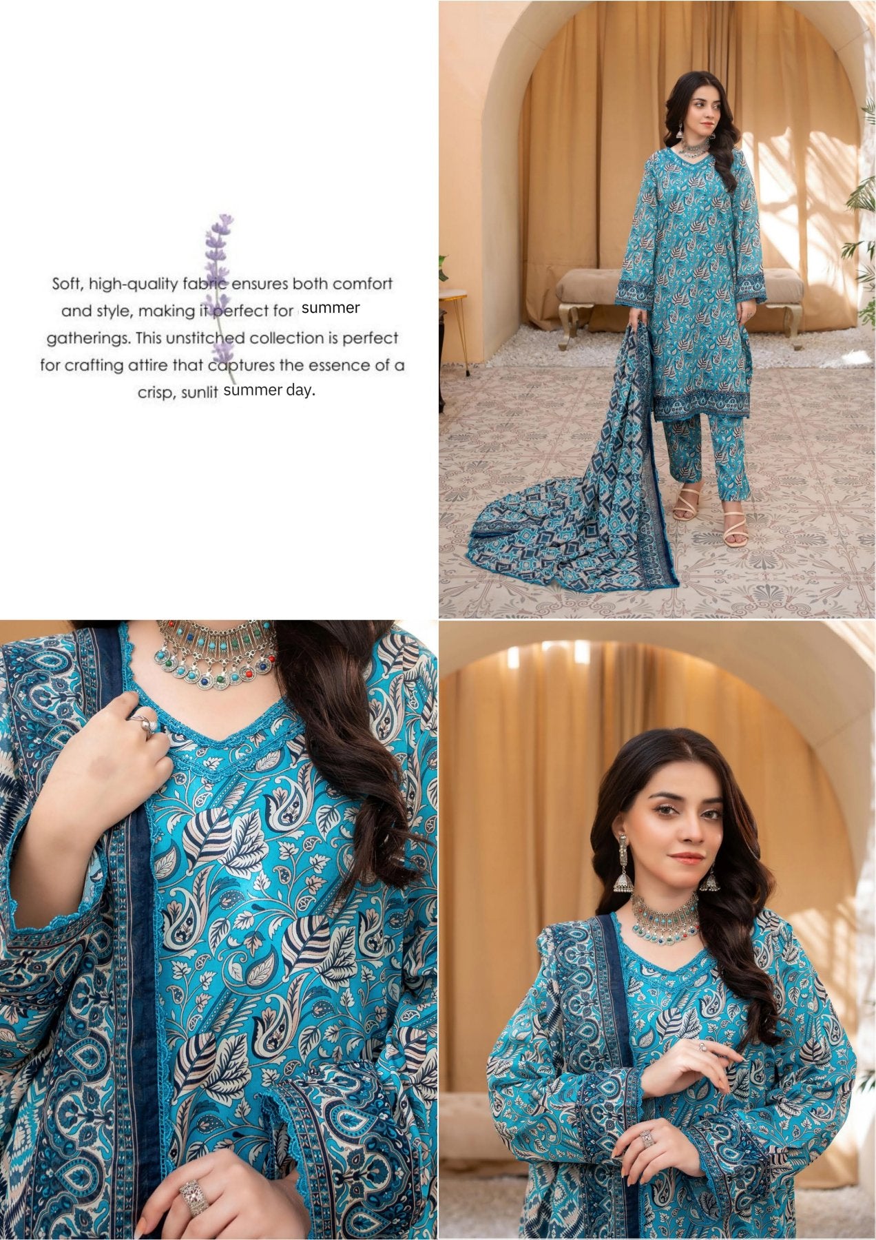 ZESH - Unstitched Same Print 3 Piece Lawn