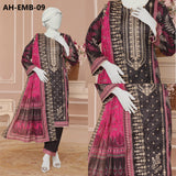 ALMEERAH - Unstitch Embroidery 3pc Lawn