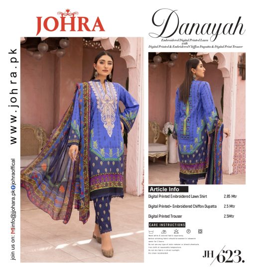 DANAYAH BY JOHRA 3PC EMBROIDERY LAWN