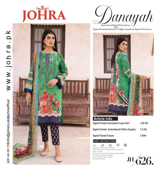 DANAYAH BY JOHRA 3PC EMBROIDERY LAWN