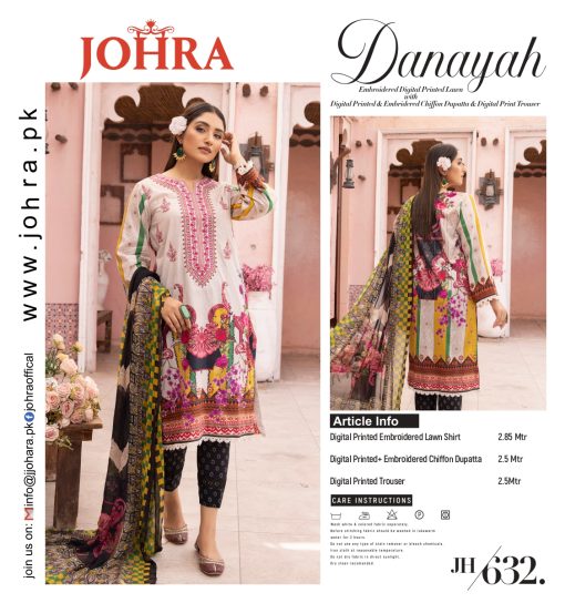 DANAYAH BY JOHRA 3PC EMBROIDERY LAWN