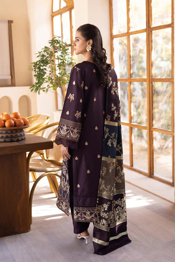 DANEER - Unstitched Embroidered Lawn with Banarsi Jacquard Dupatta