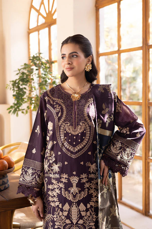 DANEER - Unstitched Embroidered Lawn with Banarsi Jacquard Dupatta