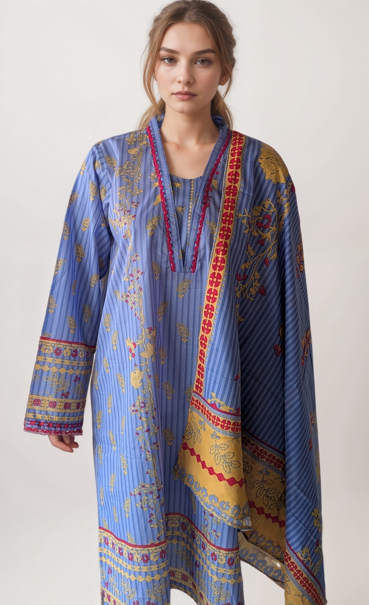 KHAADI STITCH 2PC LAWN SHIRT DUPATTA