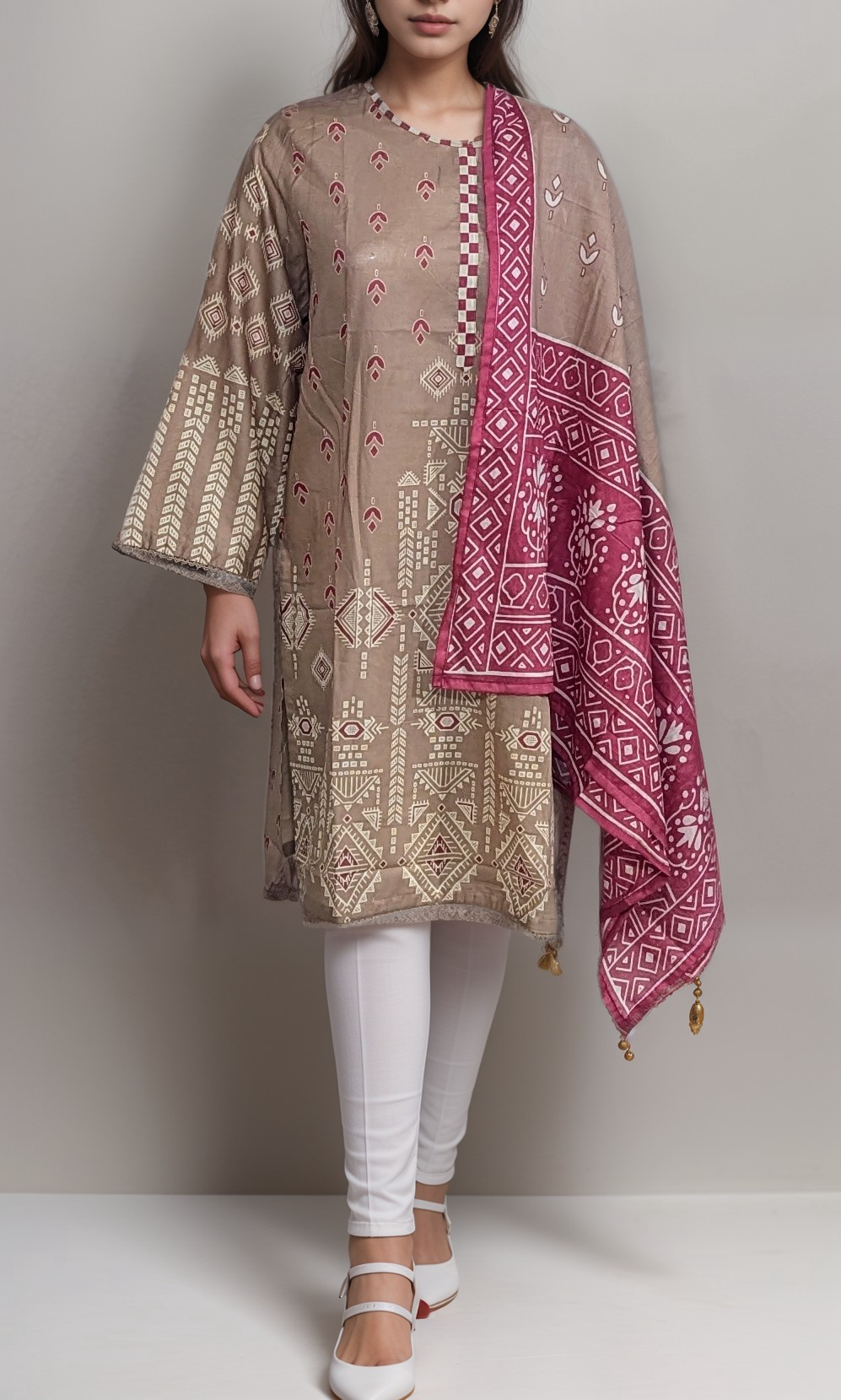 KHAADI - Stitch 2PC Shirt Dupatta