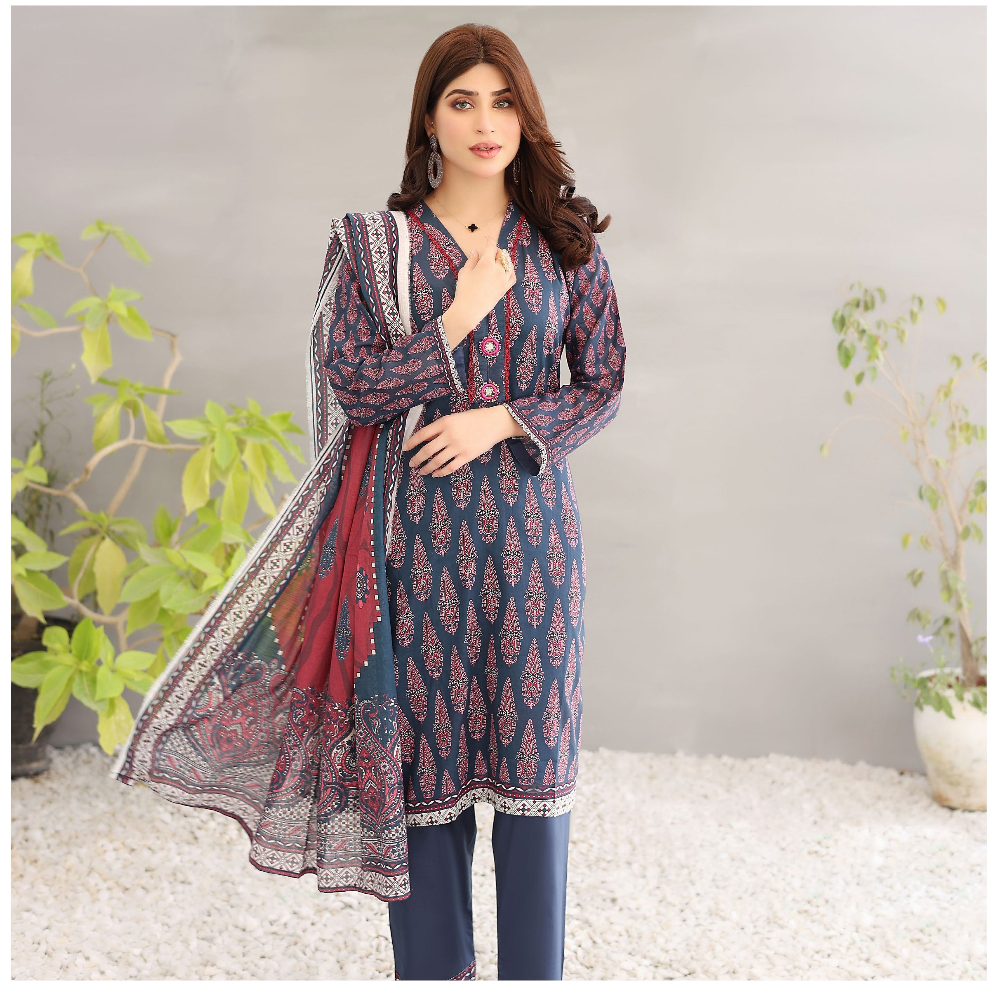 MISHAL BY LEEDS 3PC UNSTICHED CAMBRIC