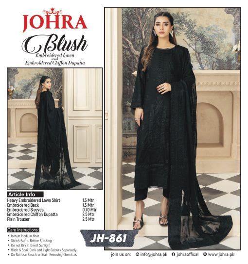 BLUSH BY JOHRA 3PC EMBROIDERY