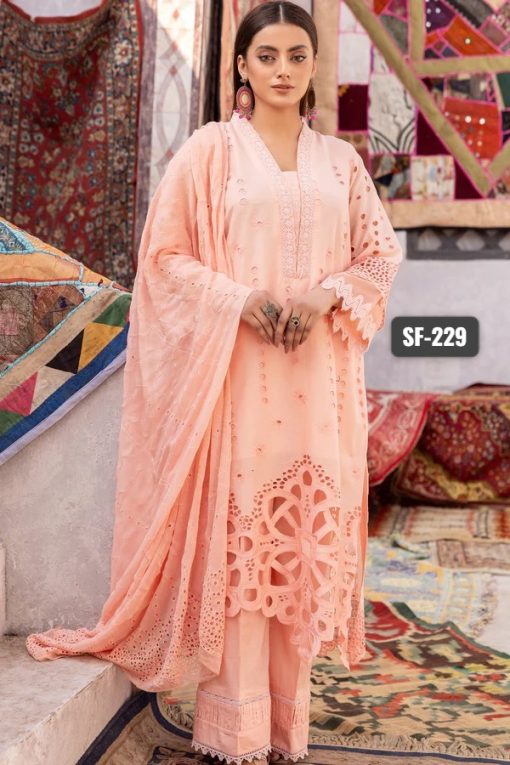 SHAFAQ BY JOHRA 4PC LAWN CHIKANKARI