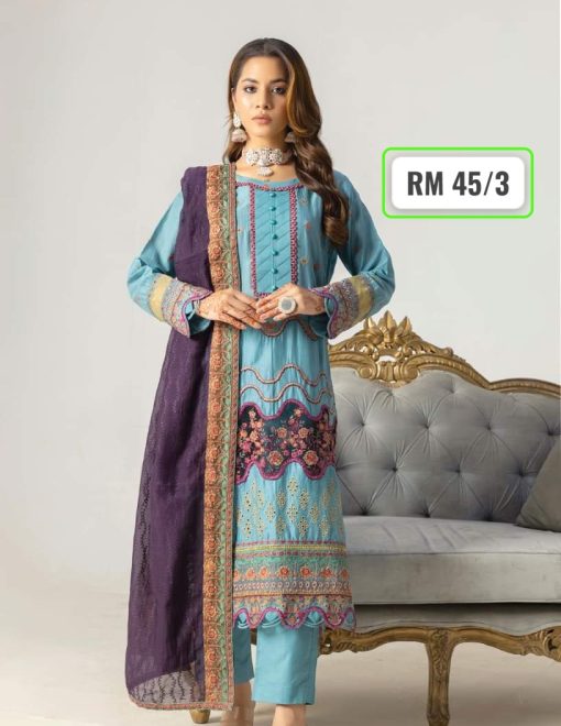 RIMAL BY USMAN KASHIF 3PC EMBROIDERY VOL-45