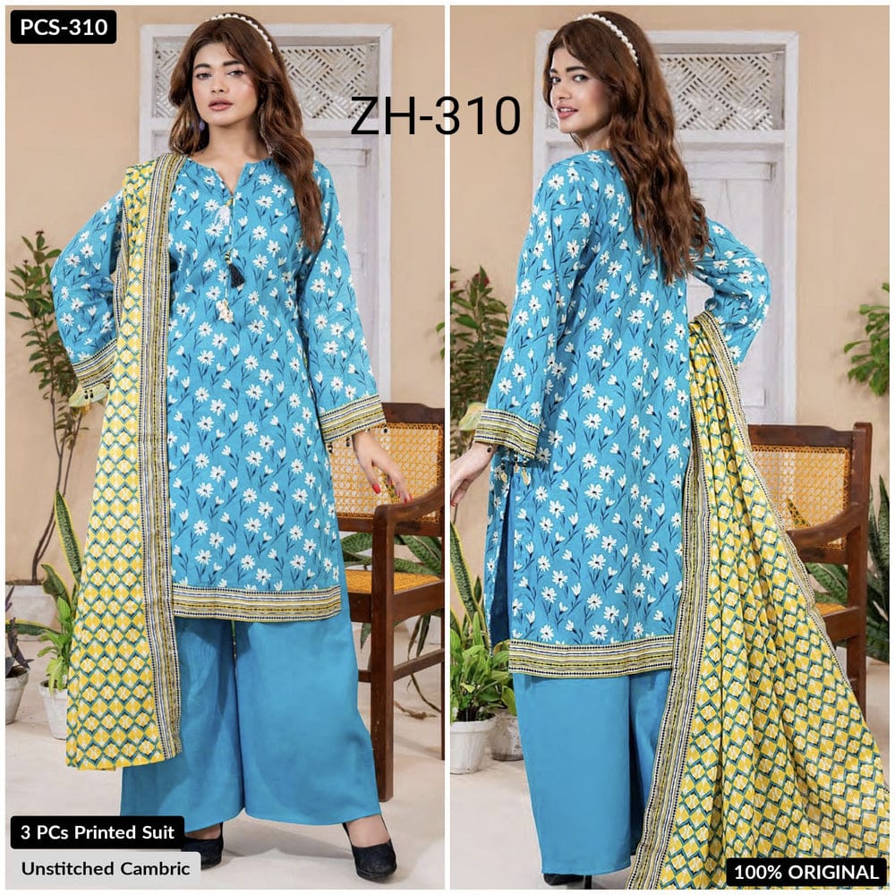 ZESH - Unstitched Printed 3pc Cambric Vol-2