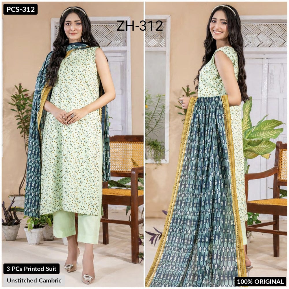 ZESH - Unstitched Printed 3pc Cambric Vol-2