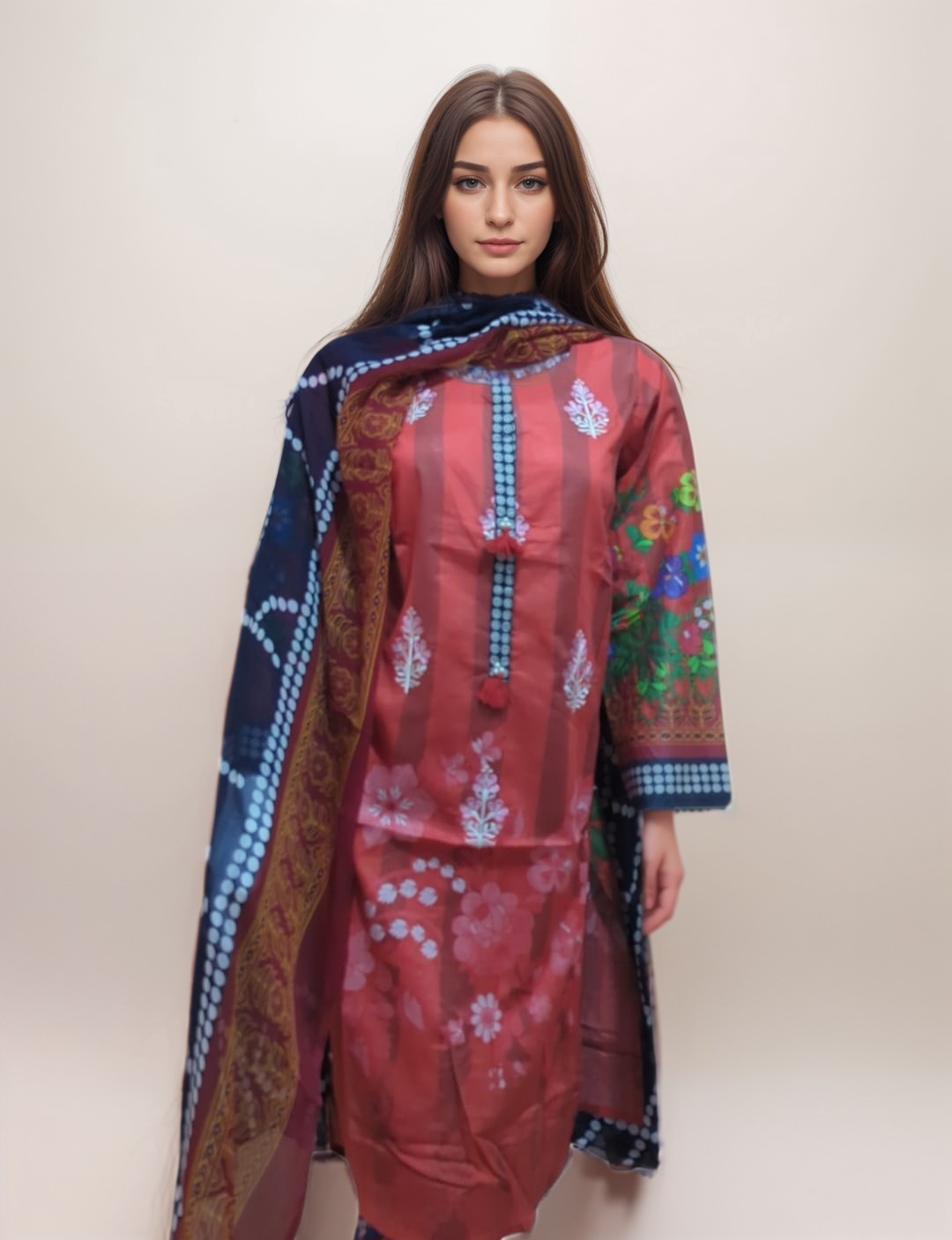 SO KAMAL 2PC LAWN SHIRT DUPATTA