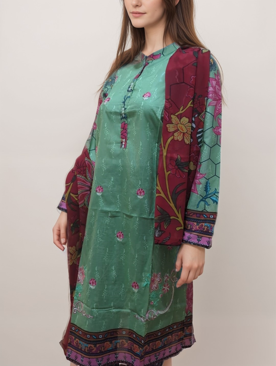 SO KAMAL 2PC LAWN SHIRT DUPATTA