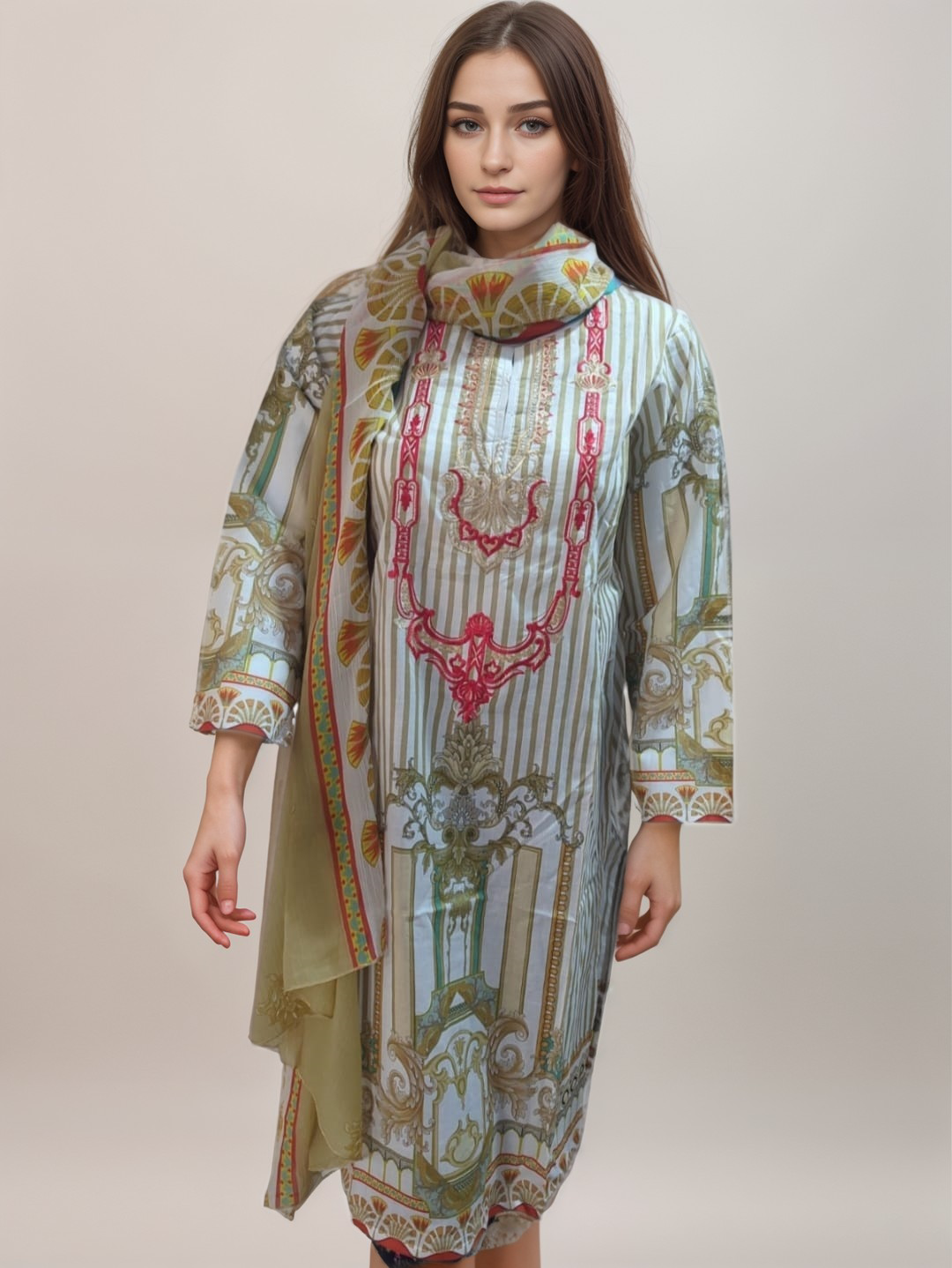 SO KAMAL 2PC LAWN SHIRT DUPATTA