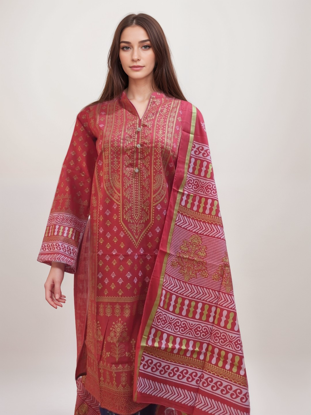 SO KAMAL 2PC LAWN SHIRT DUPATTA