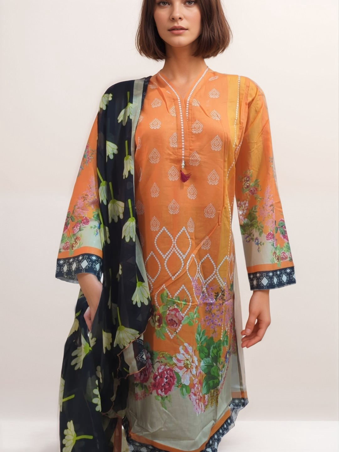 SO KAMAL 2PC LAWN SHIRT DUPATTA