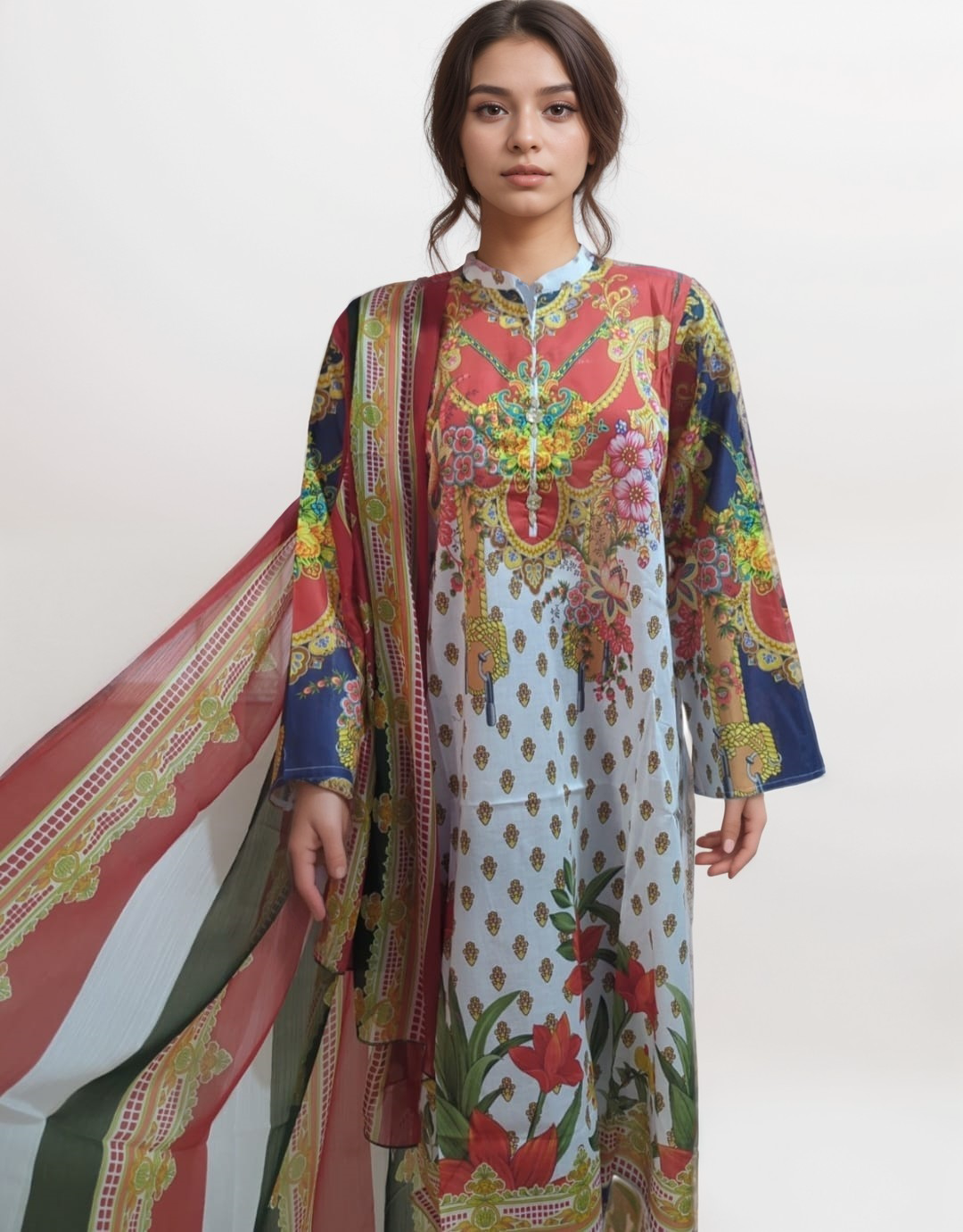 SO KAMAL 2PC LAWN SHIRT DUPATTA