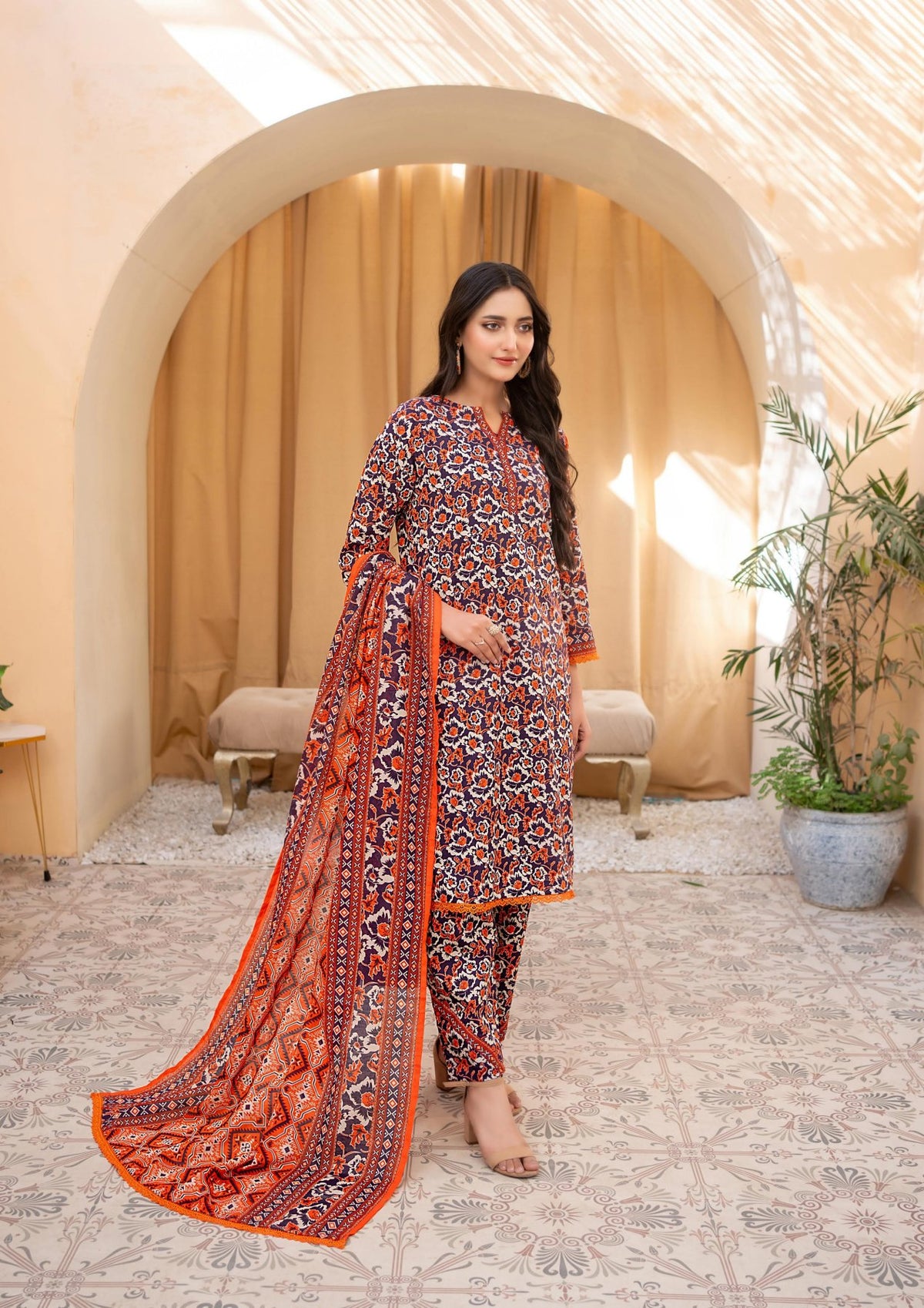 ZESH - Unstitched Same Print 3 Piece Lawn