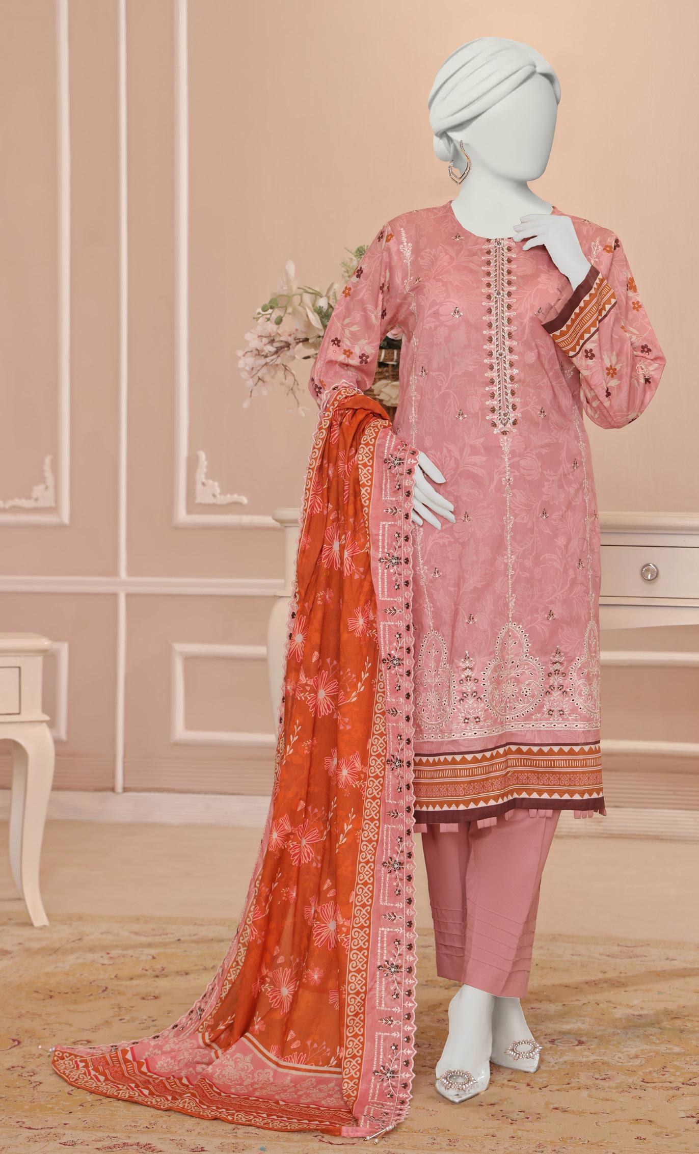 ALMEERAH - Unstitch Embroidery 3pc Lawn