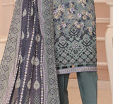 ALMEERAH - Unstitch Embroidery 3pc Lawn