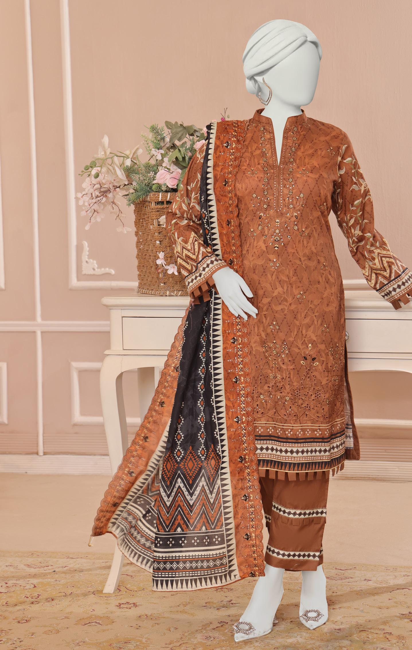 ALMEERAH - Unstitch Embroidery 3pc Lawn