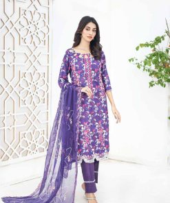 SANA SARA 3PC EMBROIDERED CAMBRIC WITH CUTWORK CHIFFON DUPATTA SERIES