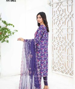 SANA SARA 3PC EMBROIDERED CAMBRIC WITH CUTWORK CHIFFON DUPATTA SERIES