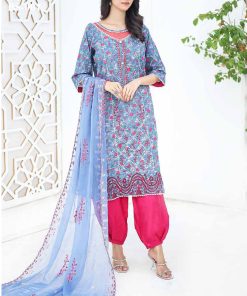 SANA SARA 3PC EMBROIDERED CAMBRIC WITH CUTWORK CHIFFON DUPATTA SERIES