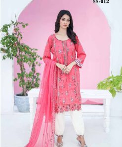 SANA SARA 3PC EMBROIDERED CAMBRIC WITH CUTWORK CHIFFON DUPATTA SERIES