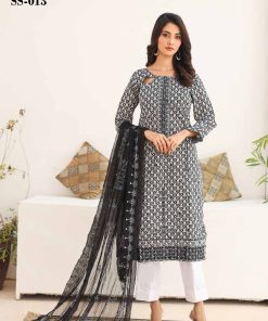 SANA SARA 3PC EMBROIDERED CAMBRIC WITH CUTWORK CHIFFON DUPATTA SERIES