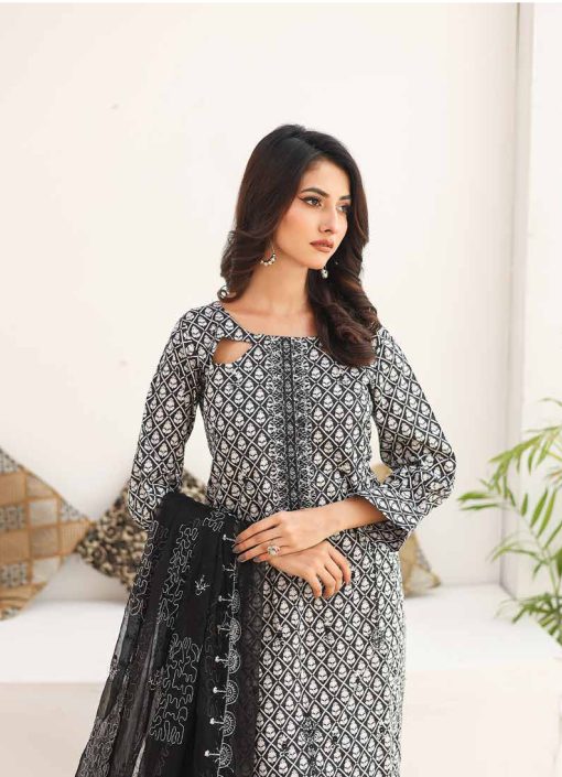 SANA SARA 3PC EMBROIDERED CAMBRIC WITH CUTWORK CHIFFON DUPATTA SERIES